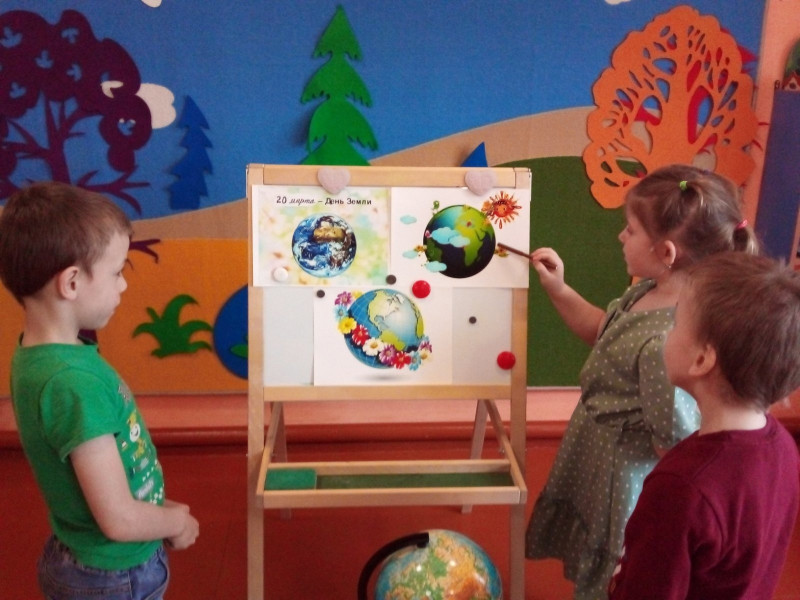 В старшей группе МБДОУ &quot;Щербаковский детский сад&quot;  прошло тематическое занятие, посвященное Дню Земли..